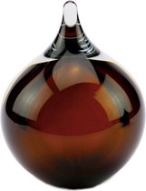 Urnencenter© Kristalglas Bubble Mini Urn Cognac - Urn - Urn voor as - Urn Hond - Urn Kat - Urn Deelbewaring - Mini Urn Glas - Kunstobject