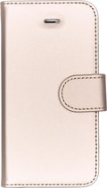 iPhone SE (2016) / 5 / 5s Hoesje Met Pasjeshouder - Accezz Wallet Softcase Bookcase - goud