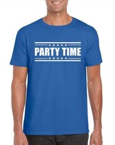 Party time t-shirt blauw heren 2XL