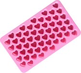 Ijsblokjes mal | siliconen vorm | hartjes | 55 ijshartjes | roze
