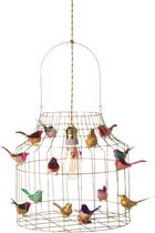 Kinder hanglampen | Hanglamp kinderkamer goudkleurig | lamp kinderkamer | lamp meisjeskamer | lamp babykamer | lamp met vogeltjes | vogelkooi lamp |