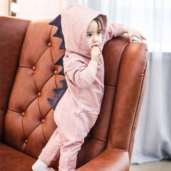 Budino Baby Pyjama Romper Onesie Dino Draak Dier - Roze - 9 mnd van Budino — afbeelding 5