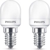 2 stuks - Philips LED Koelkastlamp E14 1.7-15W Ø2.5x5.9cm 150lm