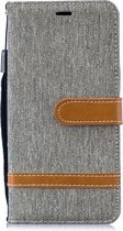 Denim Book Case - Samsung Galaxy S10 Hoesje - Grijs