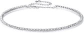 Kristal Choker - Kristallen Ketting - Collier - Zilverkleur - 41 cm - 1 stuks