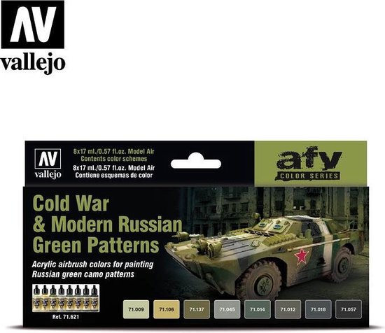 Thumbnail van een extra afbeelding van het spel Model Air AFV Series Cold War & Modern Russian Green Patterns - 8 kleuren - 17ml - 71621