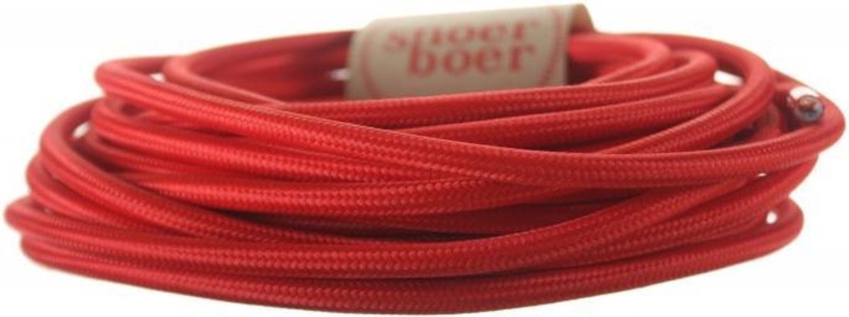 Snoerboer - Rood strijkijzersnoer - prijs per meter aan 1 stuk