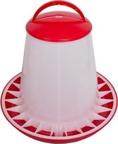 Plastic voersilo met deksel rood/wit 10 kg