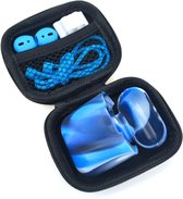 5 in 1 set met siliconen case, koord, horlogehouder, earhooks en opbergetui | geschikt voor Airpods | blauw