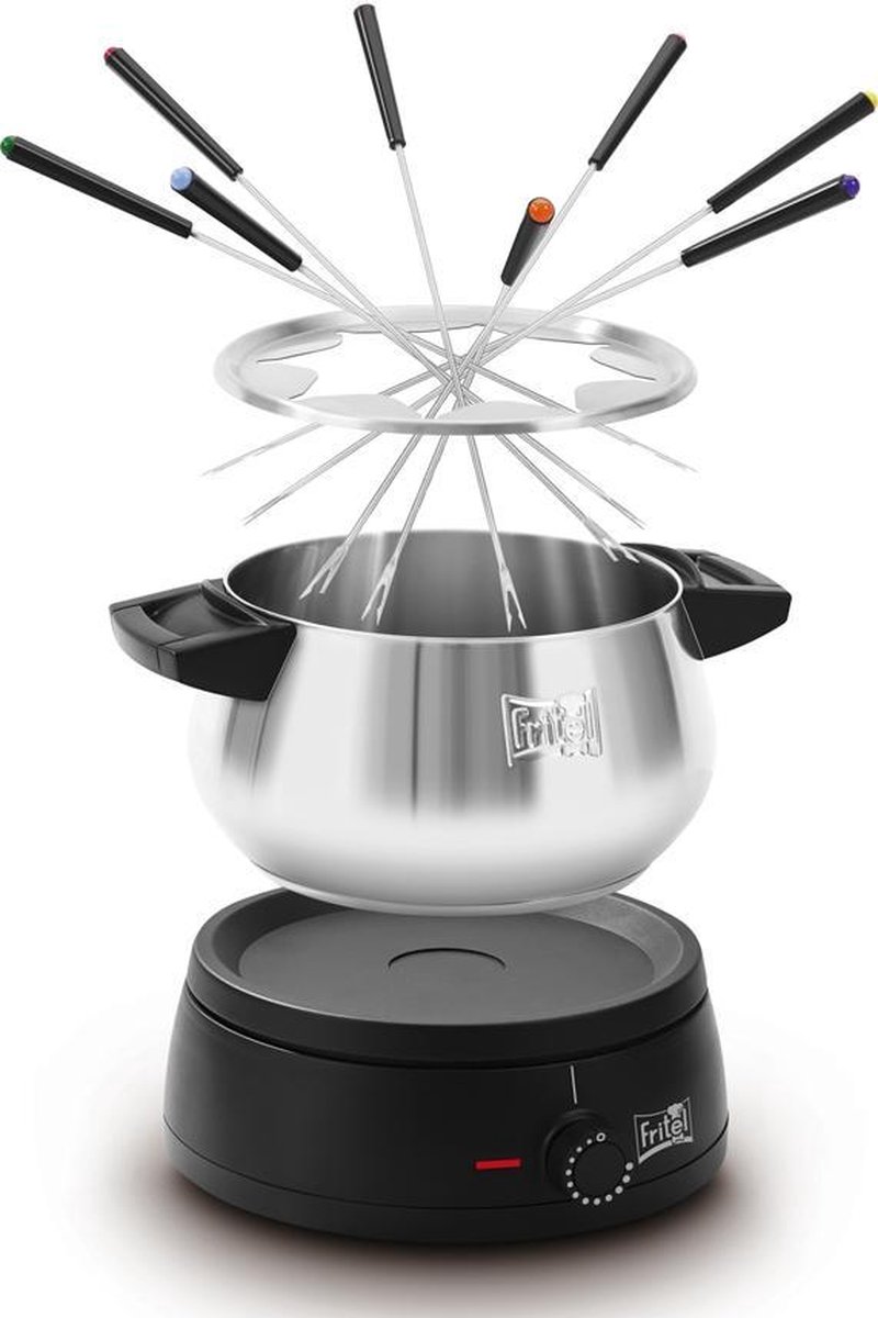 FRITEL Fondue FO 2470 - Elektrische Fonduepan / Fonduepot set - Kerstcadeau / Cadeau Feestdagen - 1,5L - 1500W - 2 tot 8 Pers. + 8 Fonduevorkjes - PFAS-vrij – foto 2
