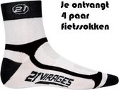 21Virages - Fietssokken - Dames - 32-36 - 4 paar - Wit/Zwart