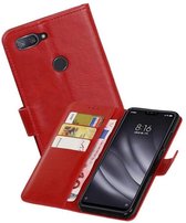 Zakelijke Bookstyle Hoesje voor XiaoMi Mi 8 Lite Rood