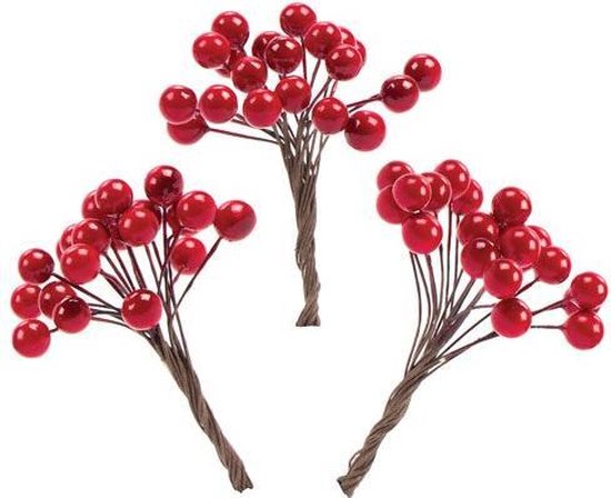BDSJBJ 12 Stks Kerst Glitter Bessen Stengels, 6.7 inch Kunstmatige Kerst Picks voor Kerstboom Ornamenten, DIY Xmas Krans, Ambachten, Vakantie en Home Decor