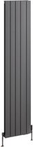 Design radiator verticaal staal mat antraciet 180x36,6cm 931 watt - Eastbrook Addington type 10