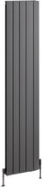 Design radiator verticaal staal mat antraciet 180x36,6cm 1329 watt - Eastbrook Addington type 20