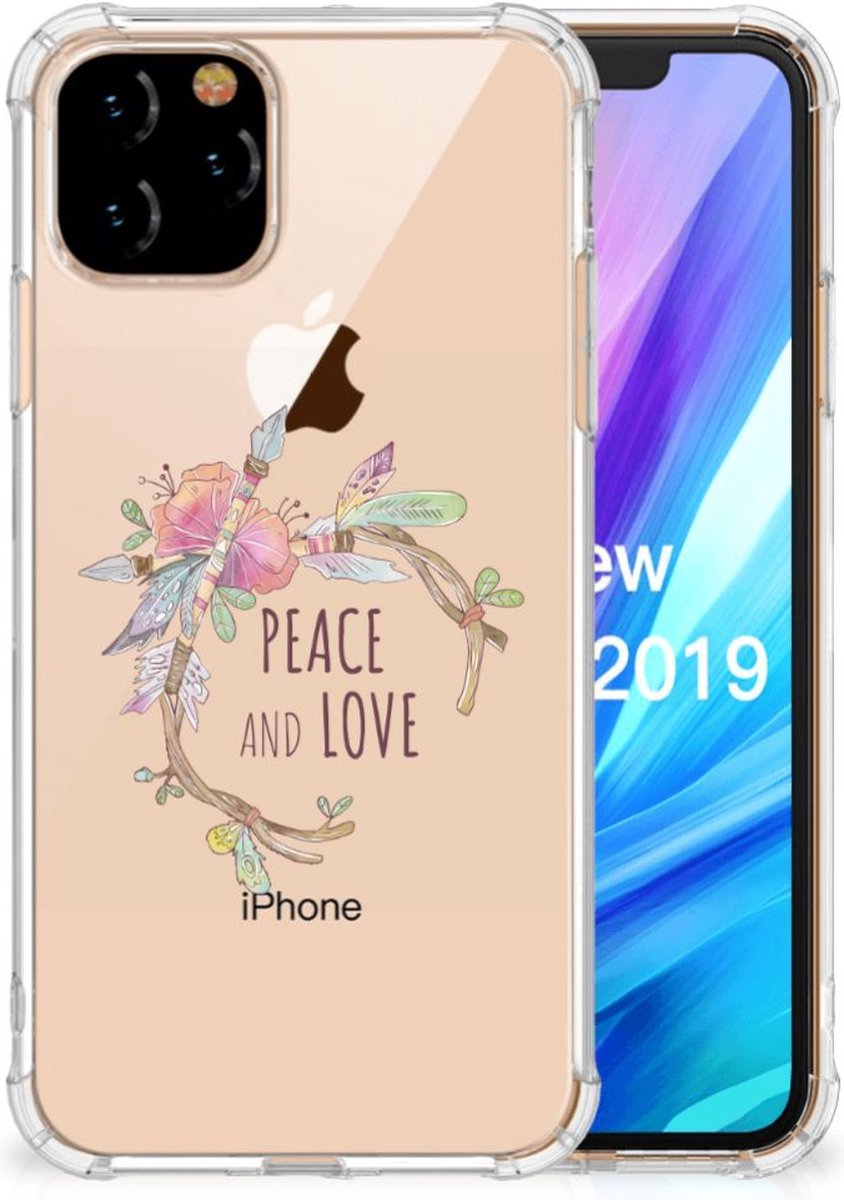 Apple iPhone 11 Pro Stevig Bumper Hoesje Boho Text