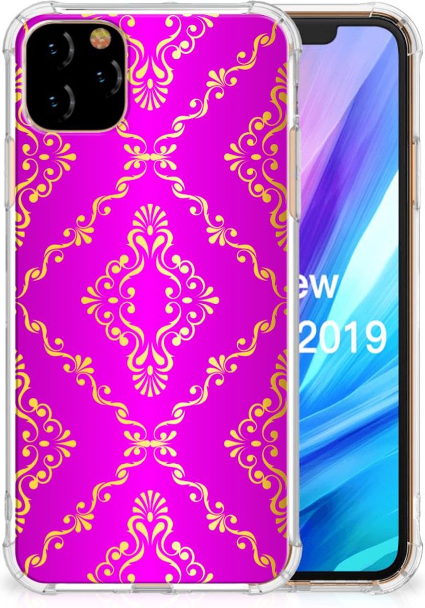Back Cover voor Anti Shock Case Apple iPhone 11 Pro Max Barok Roze