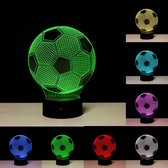 3D Nachtlamp Voetbal - 7 kleuren LED licht - Touch-bediening