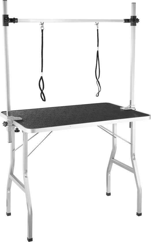 JOIEYOU Hondentrimtafel Inklapbaar - Hoogte Verstelbare Trimtafel Tot 100kg, 80.5x46x76cm