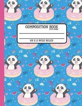 Composition Book Cute Panda 8.5 x 11 Wide Ruled