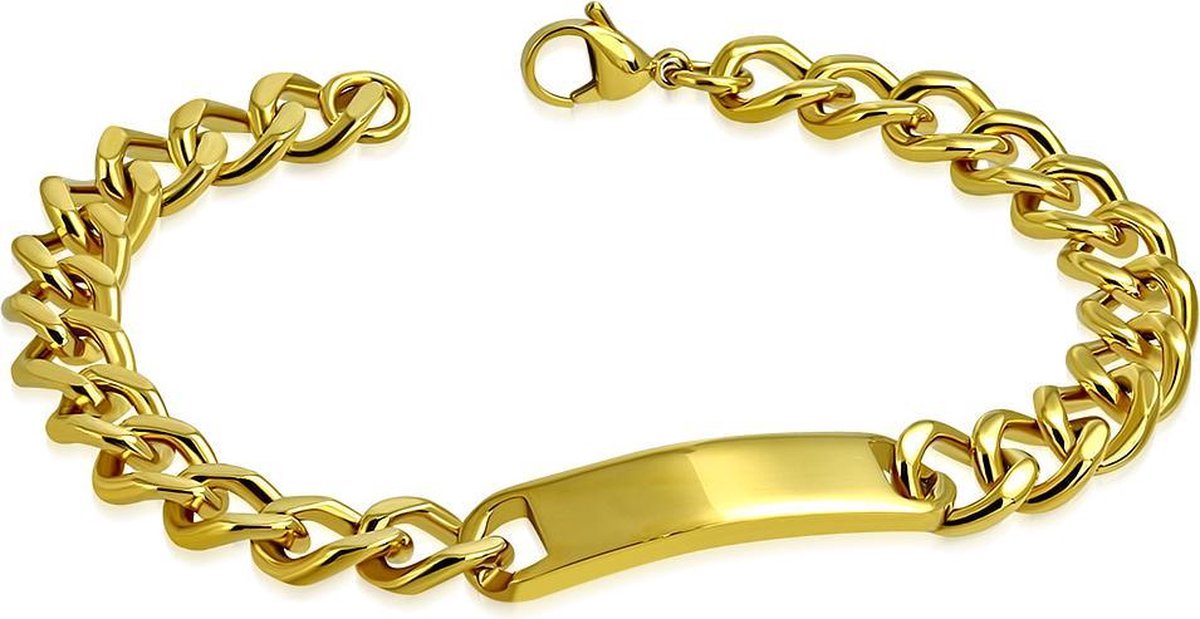Amanto Armband Adnan - 316L Staal PVD - Graveer ID - 10mm - 21cm
