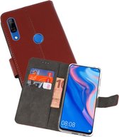 Booktype Telefoonhoesjes - Bookcase Hoesje - Wallet Case -  Geschikt voor Huawei P Smart Z - Bruin