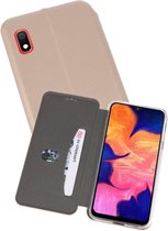 Slim Folio Case - Book Case Telefoonhoesje - Folio Flip Hoesje - Geschikt voor Samsung Galaxy A10 - Goud