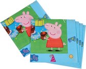 40x Peppa Pig themafeest kinderfeestje servetten 33 x 33 cm - Thema feest servetten - Papieren wegwerpservetten 3-laags