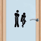 Muursticker Toilet - Man en vrouw - 18x13 cm