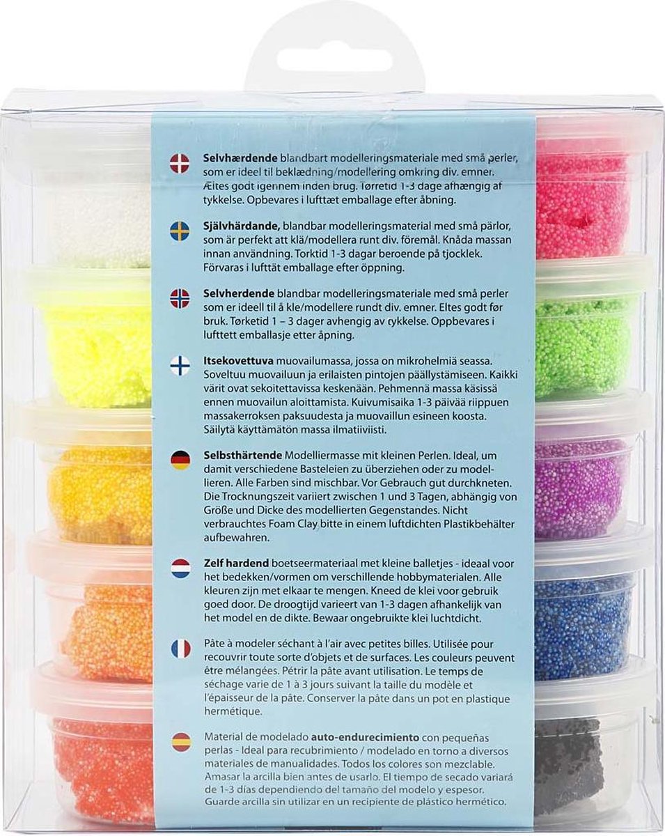 Foam Clay® Startset van 10 kleuren - Boetseren - Aan de lucht drogende klei