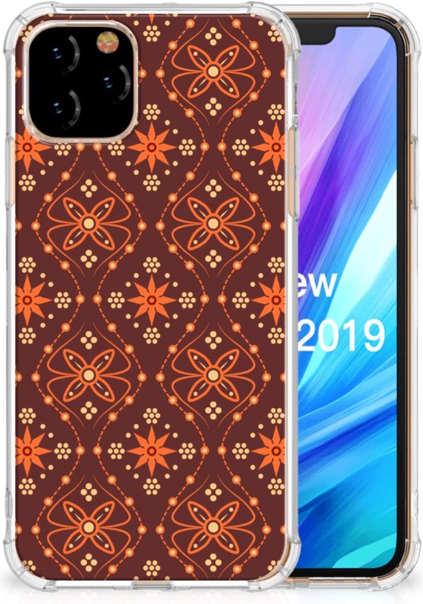 Apple iPhone 11 Pro Doorzichtige Silicone Hoesje Batik Brown