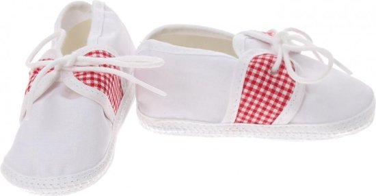 Junior Joy Babyschoenen Newborn Junior Wit Met Rode Ruitjes