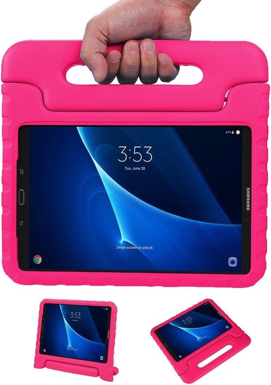 Uitgebreid cowboy begroting Samsung Galaxy Tab A 10.1 (2019) Kinder Hoes Kids Case Hoesje - Roze |  bol.com