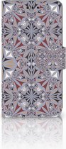 Smartphone Hoesje Huawei P20 Book Case Design Flower Tiles