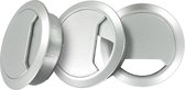 TQ4U Kabeldoorvoer - ABS Kunststof - Ø 80 mm - Verstelbaar - Zilver Metallic - 3 stuks