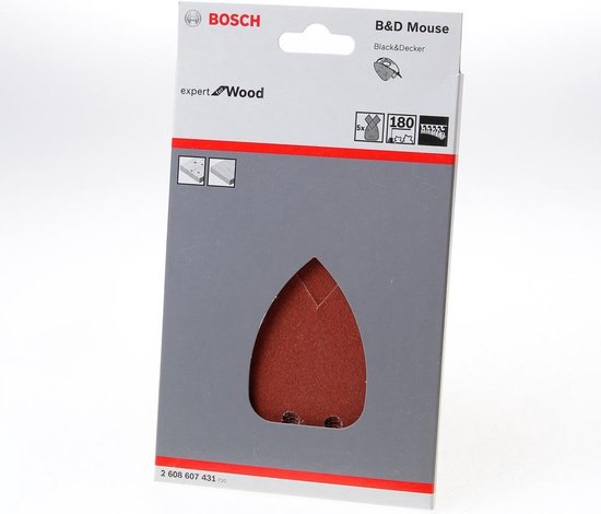 Aannames, aannames. Raad eens Ondoorzichtig stopverf Bosch Mouse schuurpapier 5-delig K180 | bol.com