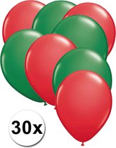 Ballonnen Rood & Groen 30 stuks 27 cm