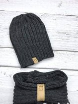 Beanie Set - Beanie - Antraciet: De Winter schoolfavoriet! - Voor tieners