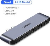 Ugreen 5 in 1 USB 3.0 Type-C Hub Adapter PRO | Thunderbolt 3 USB-C Hub - 3x USB 3.0 - MacBook Pro/Air 2017/2018 | Space grey