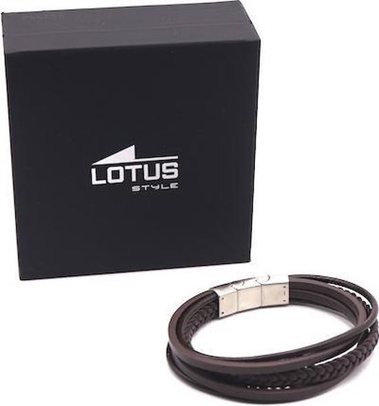 Lotus style heren leer armband LS2051-2/1 | bol