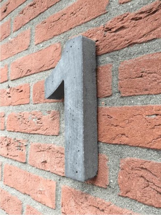 bedrijf begaan uitbreiden Betonnen huisnummer, hoogte 20cm huisnummer beton cijfer 1 | bol.com