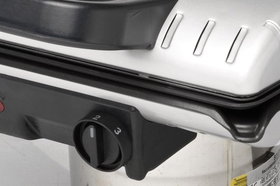 Detail van de bedieningsknop van een contactgrill.
