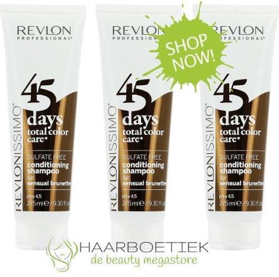 Revlon 3 x 275ml 45 Days Shampoo, Sensual Brunettes | bol.com