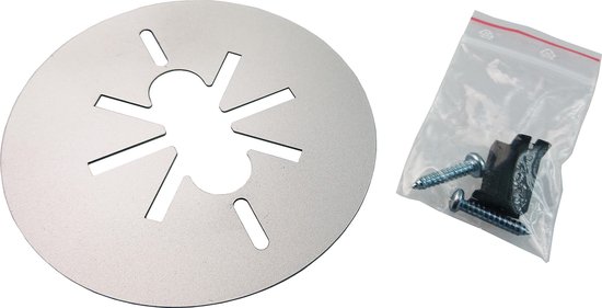 Universele montageplaat voor afdekken van contactdozen | zilverkleurig  metaal | Ø 11 cm | bol.com