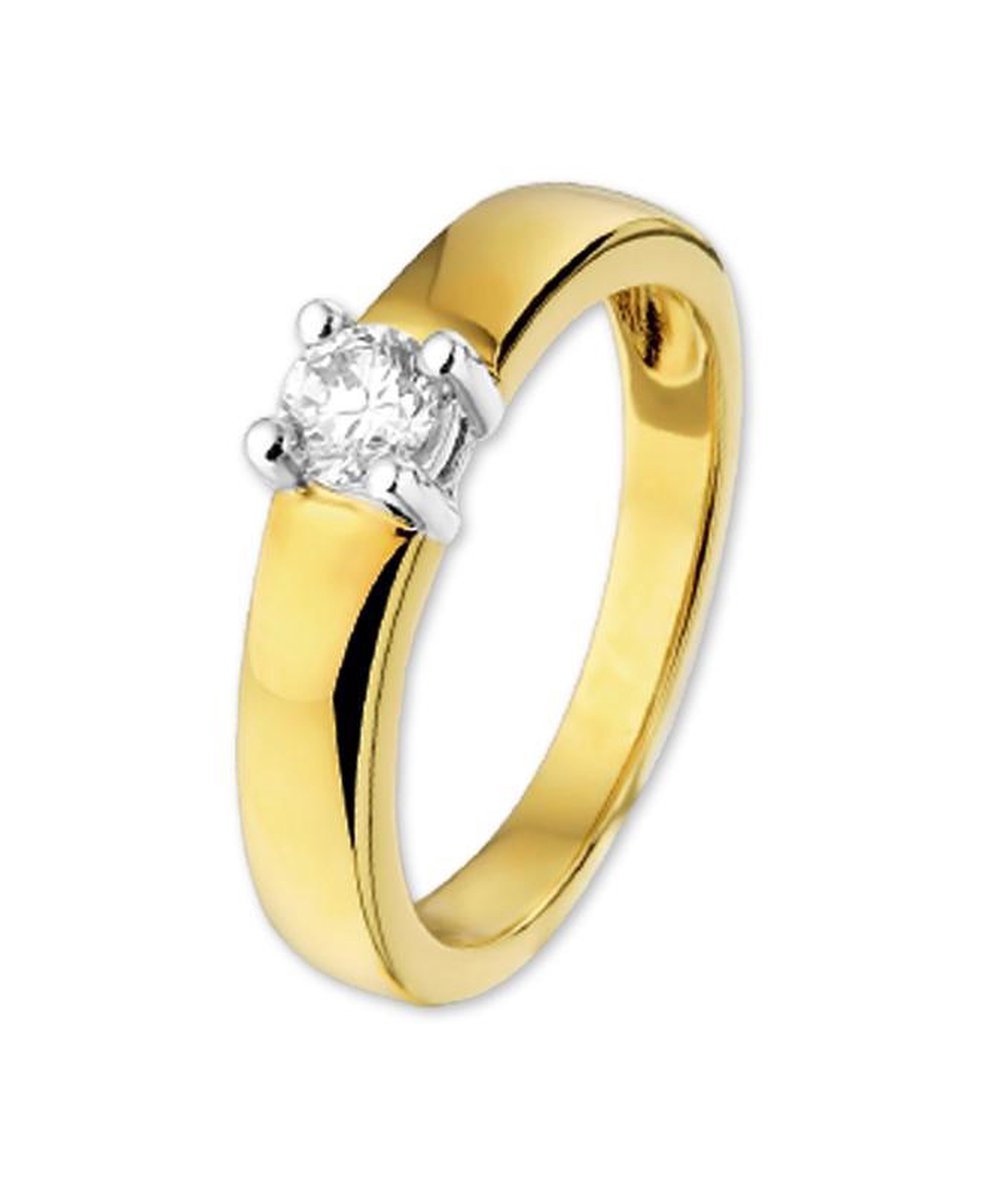 The Jewelry Collection Ring Zirkonia - Goud