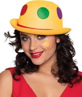 Boland - Clown hoed met gele stippen voor volwassenen - Hoeden > Overige