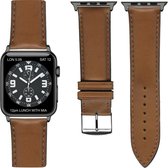 Italiaans leder Top kwaliteit Apple watch horlogebandje Bruin (38mm)  zwarte adapter