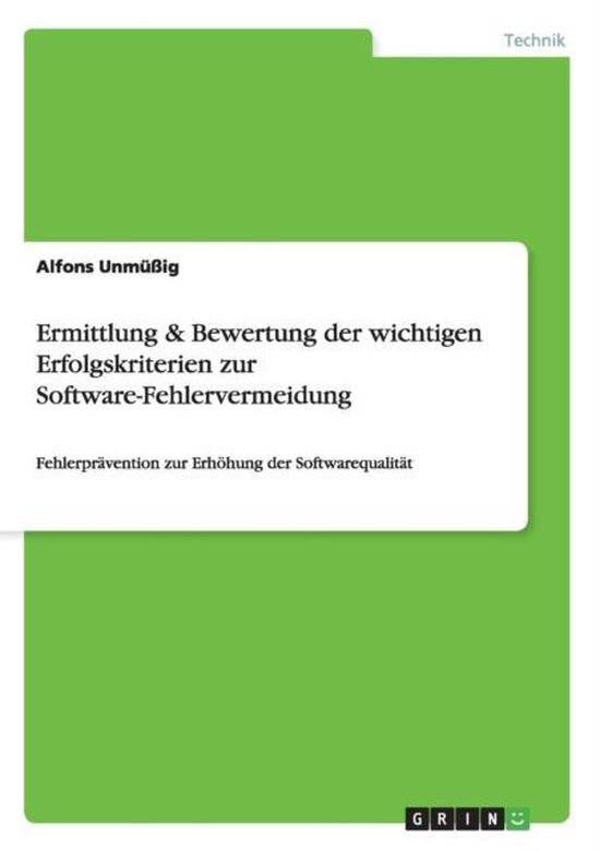 Ermittlung & Bewertung der wichtigen Erfolgskriterien zur So ... - cover