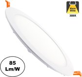 LED Downlighter Slim 18w, 1400 Lumen, 3000K Warm Wit, Wit, Aluminium Body, Gatmaat Φ205mm