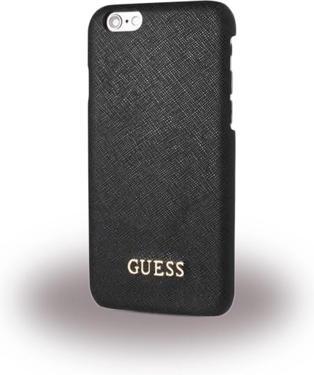 Guess Saffiano Back Cover - Geschikt voor Apple iPhone 6 Plus/6S Plus (5.5") - Zwart
